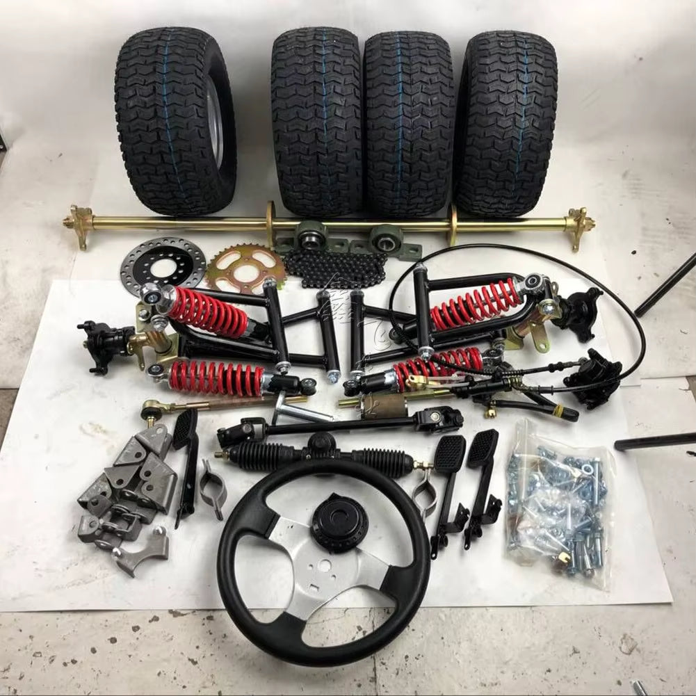 Kit completo de go-kart: eje trasero de 1M, llanta, neumático, kit de eje 13*6.5-6 13X6.50-6.