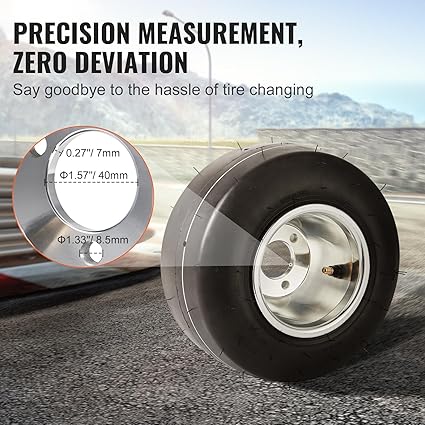 Ruedas de Kart con llanta10X4.5-5" (2 ruedas delanteras, llantas de aluminio y camara pneumatica).