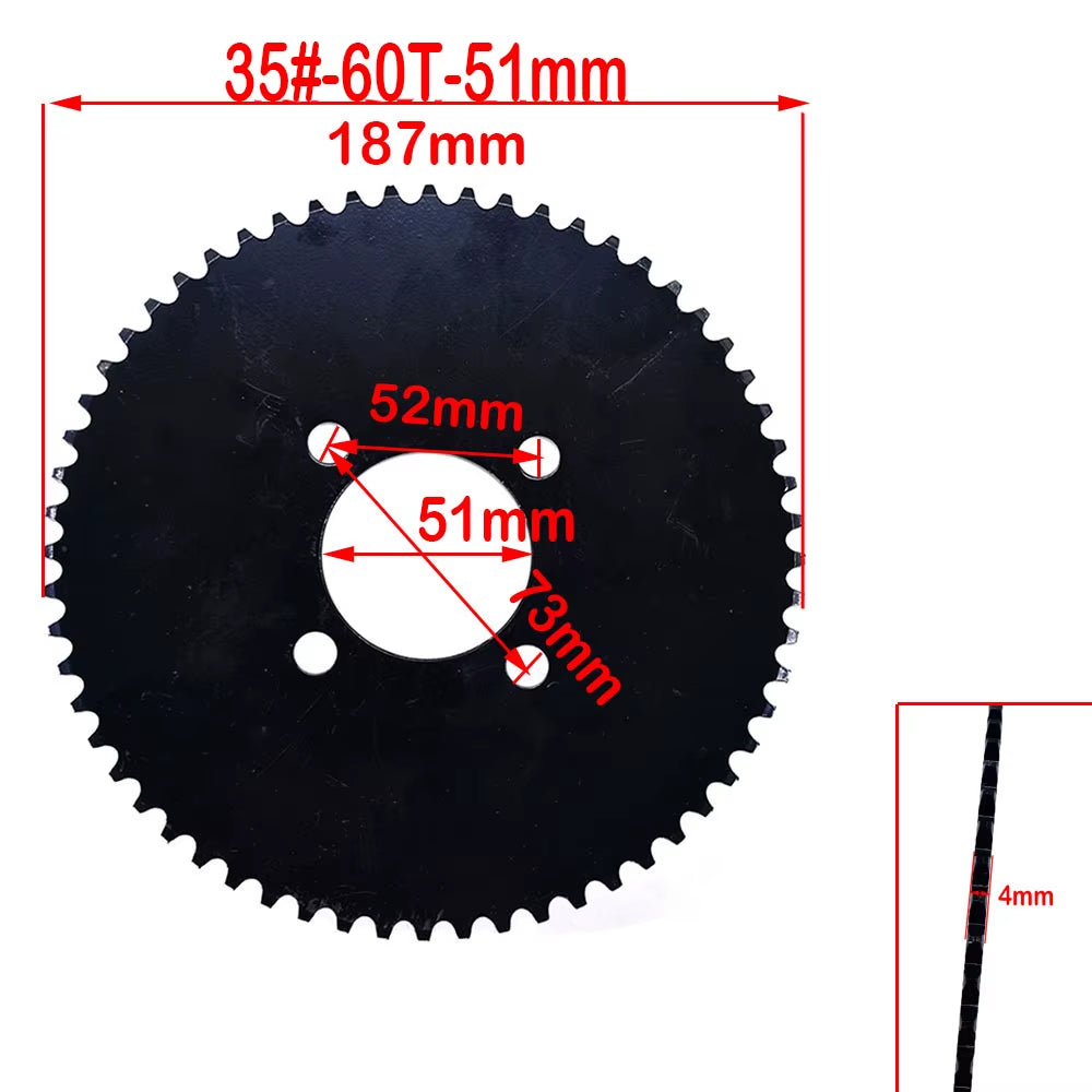 Cadena y piñon 40T 65T 70T 75T #35 Go Kart / Mini Bike