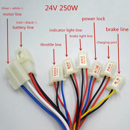 Motor eléctrico de 24V y 250W con escobillas | Kit de motor de 250W + piñón de 11 dientes