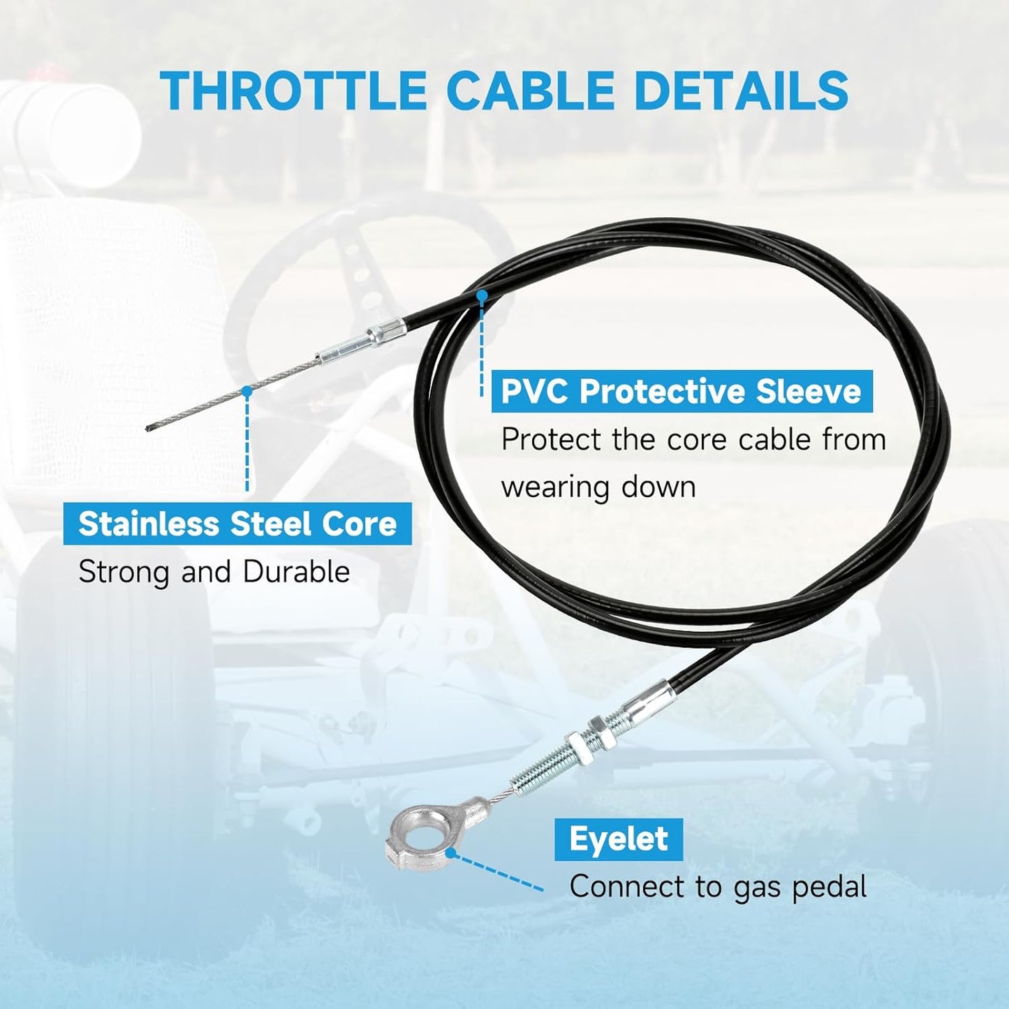 Pedales de acelerador y freno con cable para Go Kart